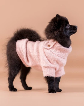 Розовый вязаный свитер для собак PAIKKA Furry Knit Sweater Pink 40