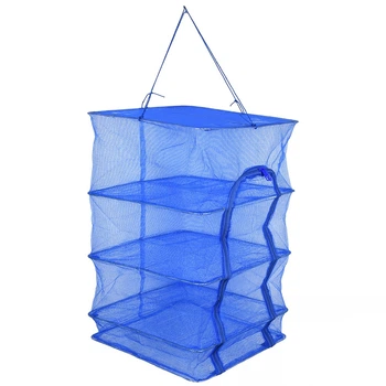 Сетка для сушки фруктов овощей грибов рыбы Stenson 3 яруса 40x40x65см Blue (MH-5889-40)
