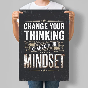 Мотивационный постер Change Your Thinking Change Your Mindset А3 30х42 см (MOTN019_А3)