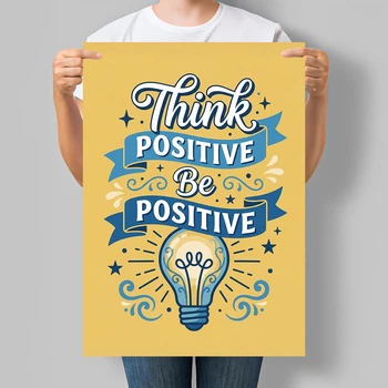 Мотивационный постер Think Positive Be Positive А3 30х42 см (MOTN014_А3)
