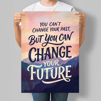 Мотивационный постер You Can't Change Your Past But You Can Change Your Future А3 30х42 см (MOTN020_А3)