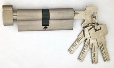 Цилиндровый механизм Partner ACK 80мм 40/40 ключ/поворотник SN Никель