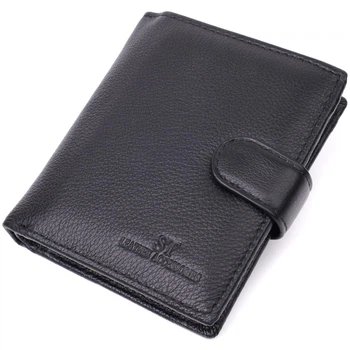 Вертикальний чоловічий гаманець із натуральної шкіри ST Leather 22479 Чорний