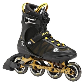 Роликові ковзани для дорослих K2 FIT BOA M 47 (12.5US) 305мм Black/gold (3040000) O (275мм)