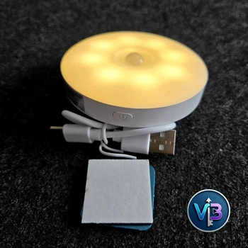 Акумуляторний LED-світильник із датчиком руху та теплим світлом - 1 шт.(USB зарядка, магнітне кріплення)
