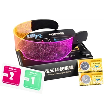 Неонові LED окуляри з підсвіткою RGB LOW Neon Glow Рожево-Помаранчевий (LOW-LEDGL-pinkorange)