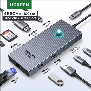 USB-хаб Ugreen Revodok 9-in-1 CM885 Grey 4K 60Hz