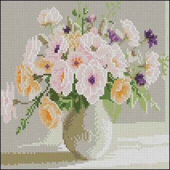Алмазна мозаїка на підрамнику Strateg "Світлий букет" 30х30см YZ3030-04