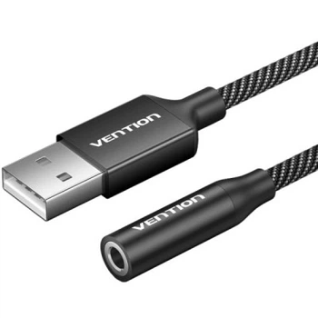 Звуковая карта USB AUX jack, TRRS Ear, 0.25 м 96 кГц/24 бит 2-в-1 DSP шумоподавление Vention