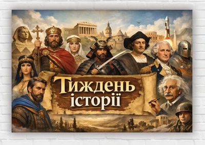 Бумажный плакат "Неделя истории. Выдающиеся люди" 110х75 см