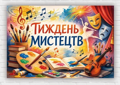 Бумажный плакат "Неделя искусств" 110х75 см