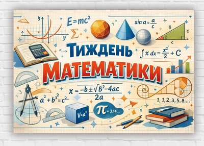 Паперовий плакат "Тиждень математики" 110х75 см