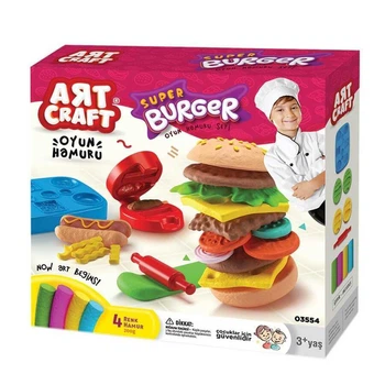 Набор теста для лепки Бургер 4 цвета формы и аксессуары Art Craft 03554 200 г