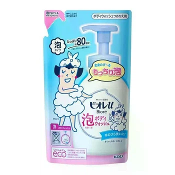 Гель-пенка для душа для детей и взрослых Kao Biore U Foaming Body Wash, пополнение 480 мл