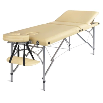 Алюминиевый массажный стол, трехсекционный Medimas Ultra-3, 195 x 70 см, бежевый