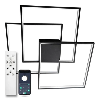 Люстра LED потолочная LUMINARIA CALLISTA 100W 3S 550x75 BLACK 220V IP20 (светильник светодиодный с пультом)