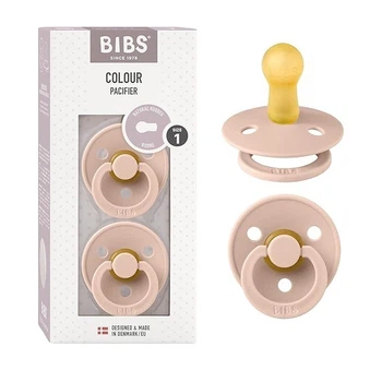 Пустушка BIBS 0-6 m Colour Latex Round Blush, 2 шт