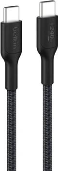 Кабель Belkin USB-C > USB-C 1м, 240Вт, плетений Black (CAB025HQ1MBK)