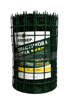 Сетка садовая пластиковая Клевер для заборов и сада 50×50 мм/50 см×20 м Темно-зеленый
