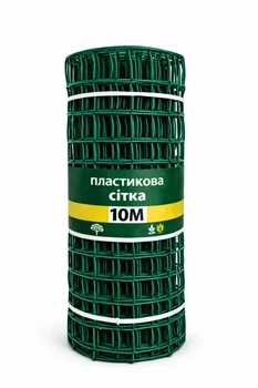 Сетка садовая пластиковая Клевер для заборов и сада 85×95 мм 1м×10 м Темно-зеленый