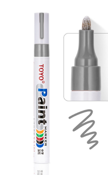 Универсальный Красящий Маркер TOYO Paint Marker - Серебристый Металлик