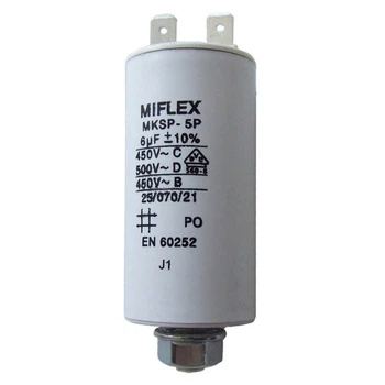 Конденсатор пусковой 6uF, 450V, 30x58mm, -25-70°C, ±10%, 10000h (I15KV560K-B) - 354254