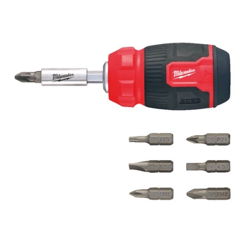 Викрутка зі змінними вставками 8-в-1 (PH/PZ/SL/TX) MILWAUKEE (PH1/PH2/PZ1/PZ2/T15/SL 0.6x4.5/SL 1.2x6.5мм)