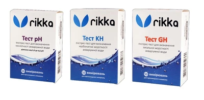 Набор тестов для воды в аквариуме Rikka pH KH GH — тесты параметров аквариумной воды (Н7)