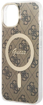 Etui Guess 4G MagSafe do iPhone 13 / 14 / 15 6.1" Brązowy (3666339126858)