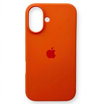 Чехол Fiji Silicone Case для Apple iPhone 16 бампер накладка Soft Touch с микрофиброй Cadmium Orange