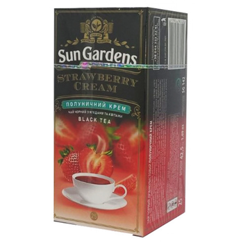 Чай чорний Sun Gardens Strawberry Cream 25 пакетів