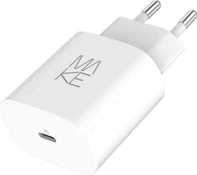 Мережевий зарядний пристрій Make 25W GaN PD White (MCW-2511WH)