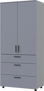 Шафа для одягу Doros Торн 2 ДСП/3Ш (полиці) 90х51.6х200 см Сірий (44900442)
