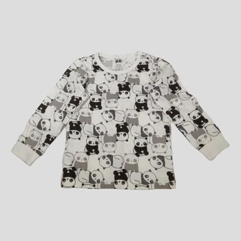 Лонгслив ночной H&M 86 Черно-белый 1143149_панды