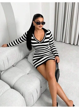 Сукня SHEIN M Чорно-білий sz25080859011186365
