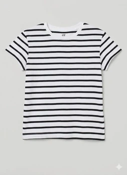 Футболка H&M 98/104 Белый 1022628_чер.полоска