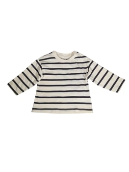 Лонгслів H&M 68 Бежевий 1154023_чор.смужки