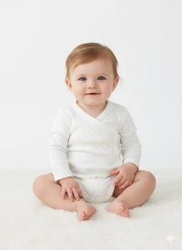 Боди лонгслив H&M 62 Белый 1248172_горошек
