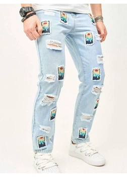 Джинсы SHEIN XL Голубой sm2310304959077648