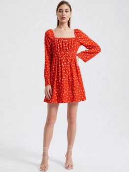 Платье H&M S Оранжевый 0938418_бел.узор