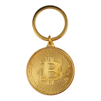 Брелок з металевим кільцем Bitcoin Золотий