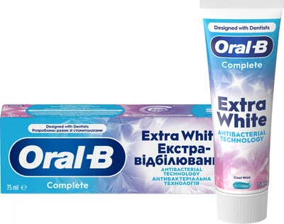 Зубна паста Oral-B Complete Надзвичайна білизна Прохолодна м'ята 75 мл (8006530254779)