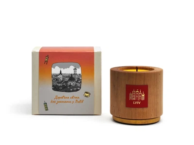 Свеча в дереве WOOD MOOD Symbol Candle Lviv (1713675000)