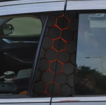 Наклейки на стойки дверей авто ARB 3D TUNING STUDIO Соты Ч 500х220х0.15мм=2штуки