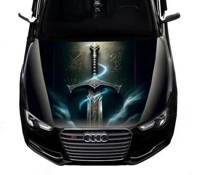 Наклейка на капот ARB 3D TUNING STUDIO Меч абстракція УФ 1500х1200х0.070мм Преміум