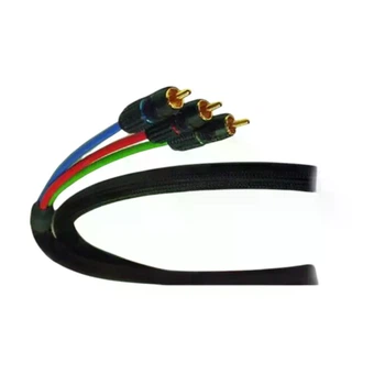 Hi-End видеокабель YPbPr 3xRCA-3xRCA 1.5 метра металлический корпус для проекционных телевизоров черный 1шт