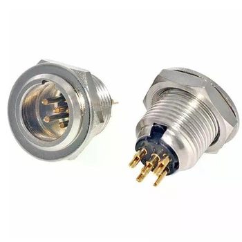 Разъем miniXLR круглый 5-контактный New Tide золотое покрытие контактов 92M-503 (5P) металлическое крепление