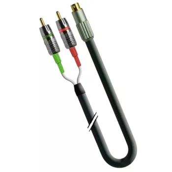 Кабель S-Video 4-pin на два разъема RCA диаметр 3.4×7.0 мм 1T-V15-01 длина 1 м позолоченные контакты