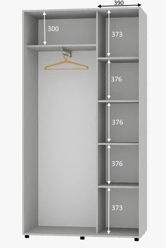 Шкаф-купе двухдверный Алекса Зеркало с пескоструйным рисунком 130*45*200 см Серый