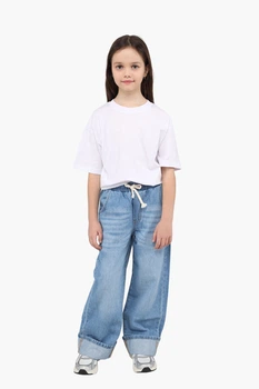 Джинсы wide leg для девочки 152 цвет голубой YUKI ЦБ-00290688